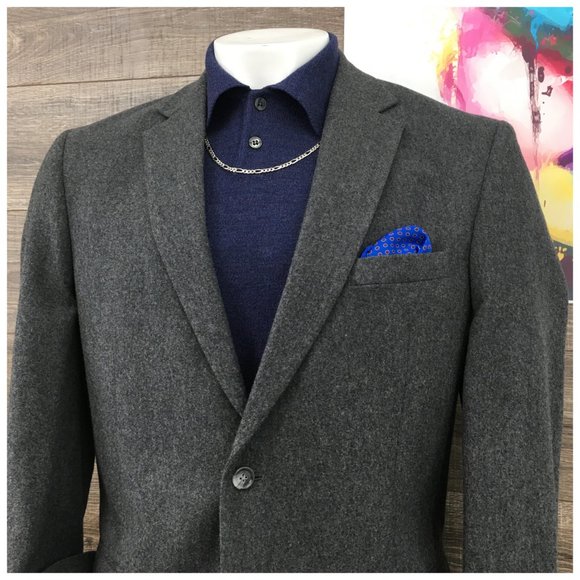 New‎ Jos A Bank Mens Blazer Sport Coat Two Button Casual Jacket 44L Wool Suits - Picture 2 of 13